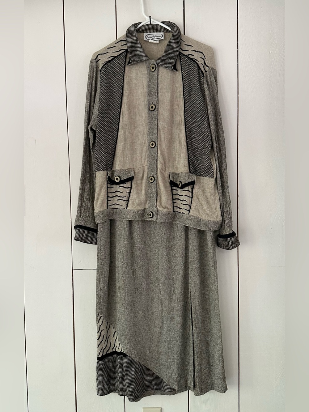 VTG 80s 90s Saint Germain Paris 3 Pc Set Skirt, Jacket & Top Sz L & XL